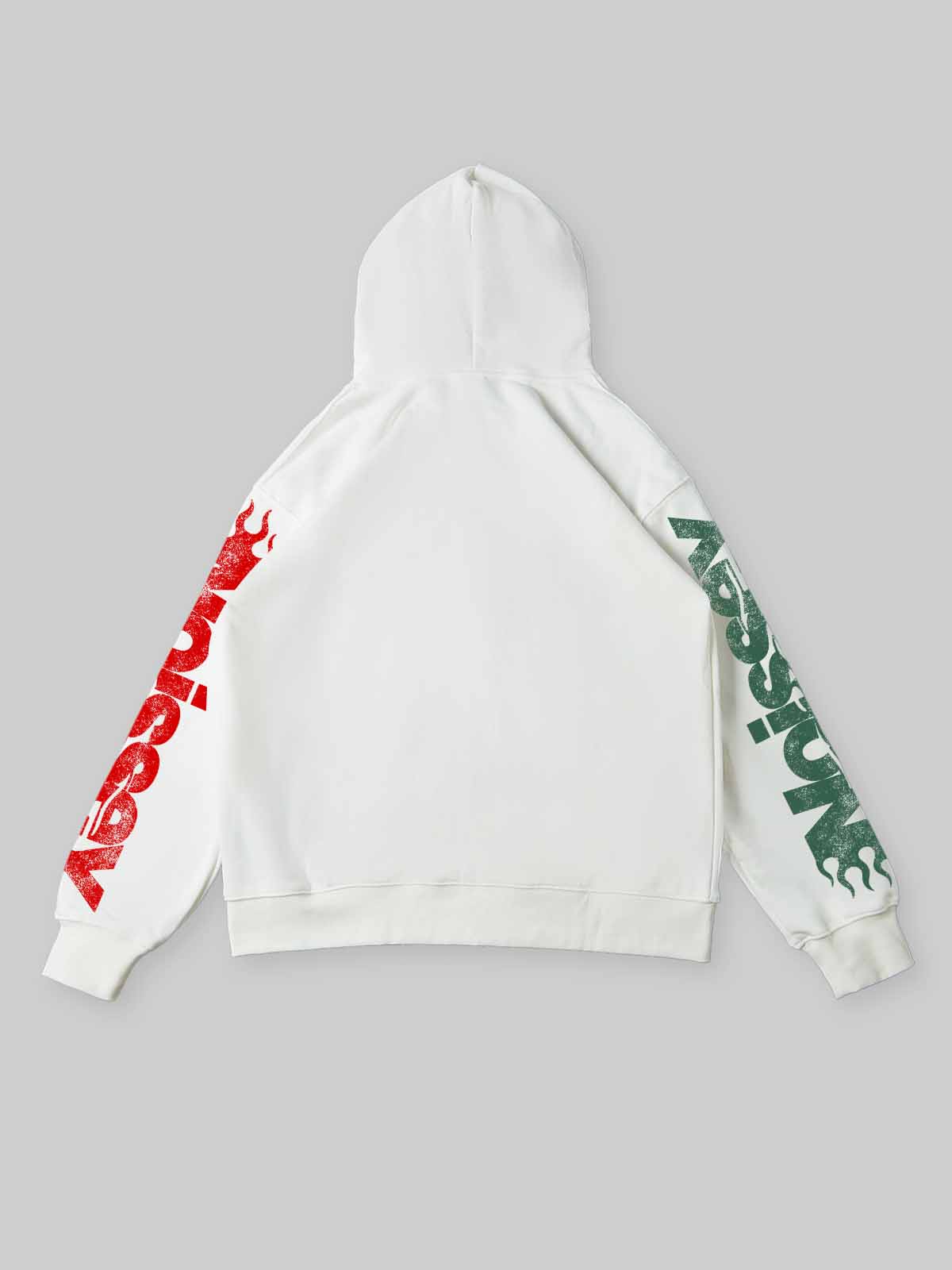 NOISSEY "Win The Day" Racing Culture Figure Graphic Zip-Up Hoodie - Racing White