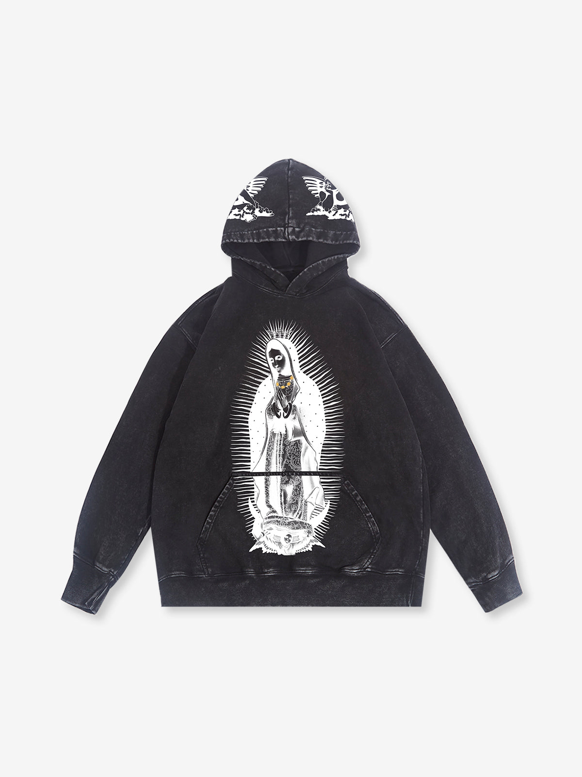OBSTACLES & DANGERS©350g Four-Color Guadalupe Print Hoodie
