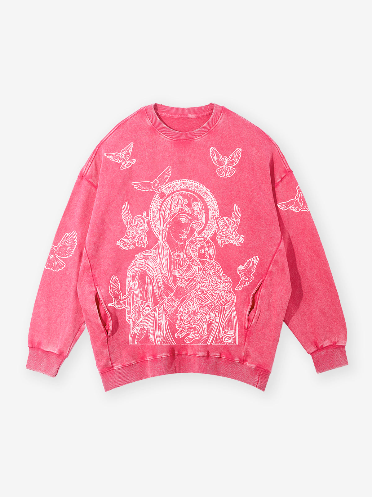 UNKNOWN ALLURE© Madonna and Child Contour Plaster Style 350G Sweatshirt