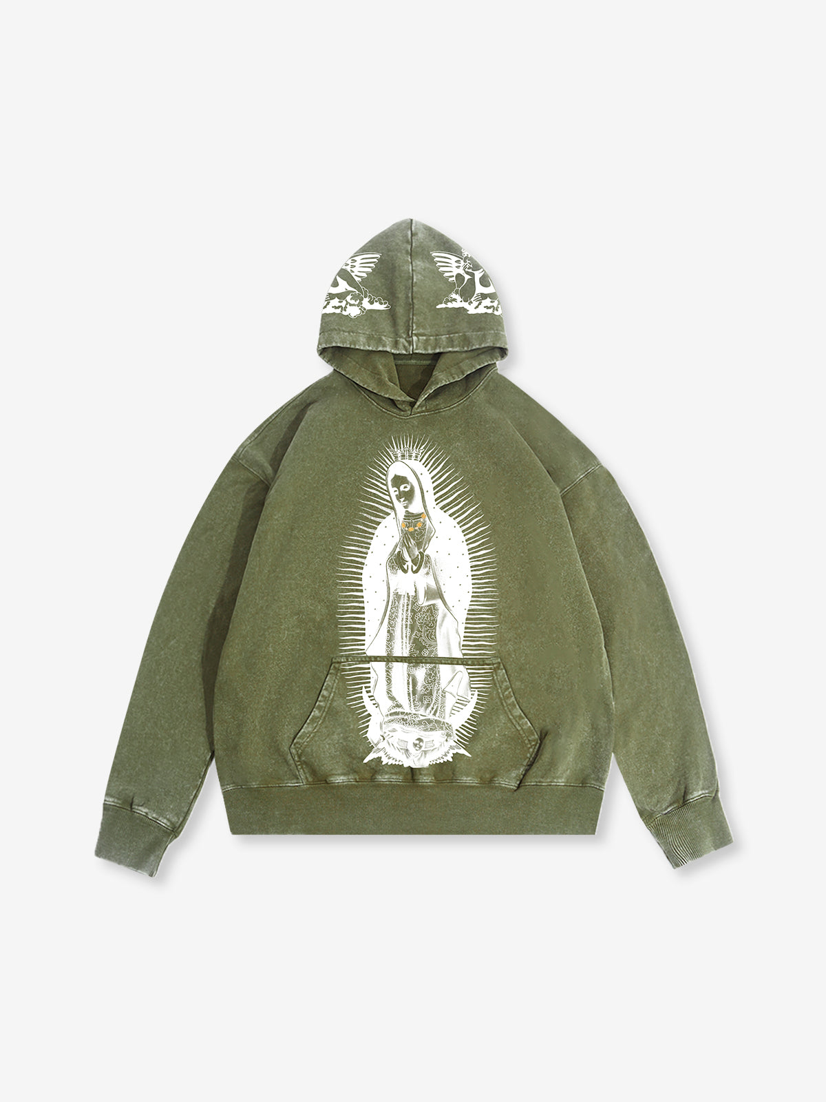 OBSTACLES & DANGERS©350g Four-Color Guadalupe Print Hoodie