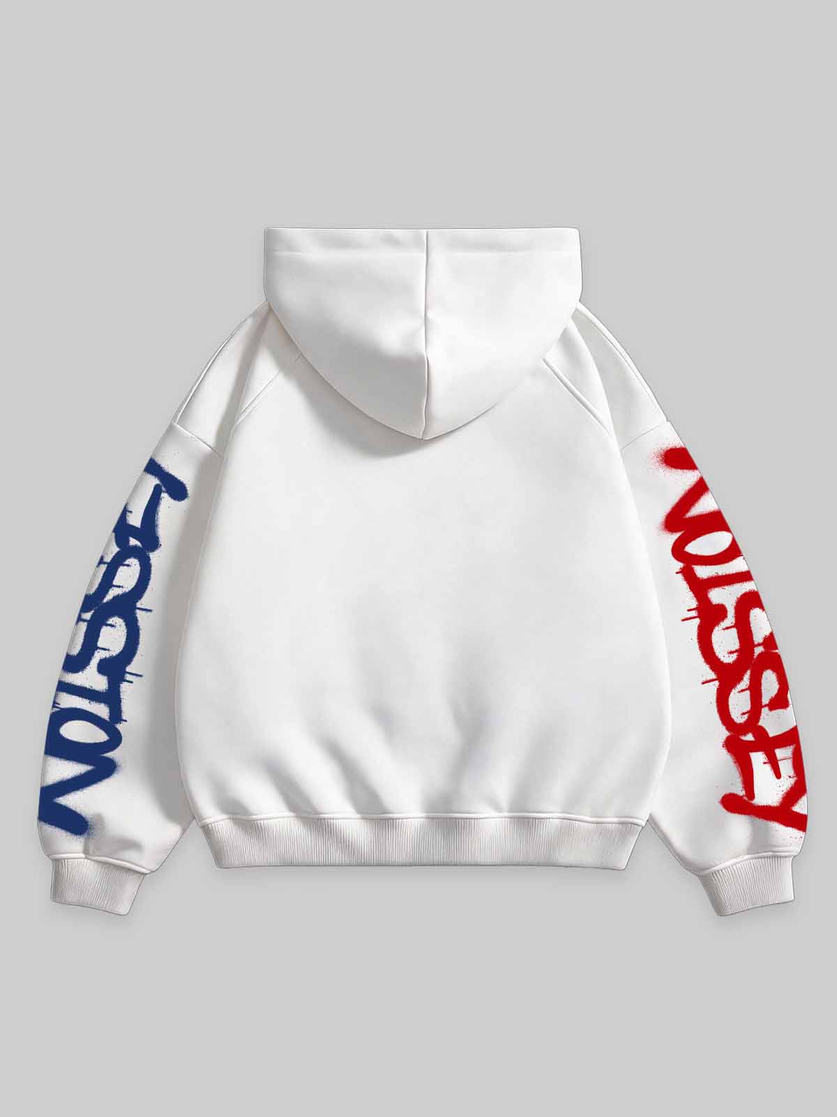 NOISSEY "Speed Phantom" Racing Mask &amp; Spray Graffiti White Zip-Up Hoodie