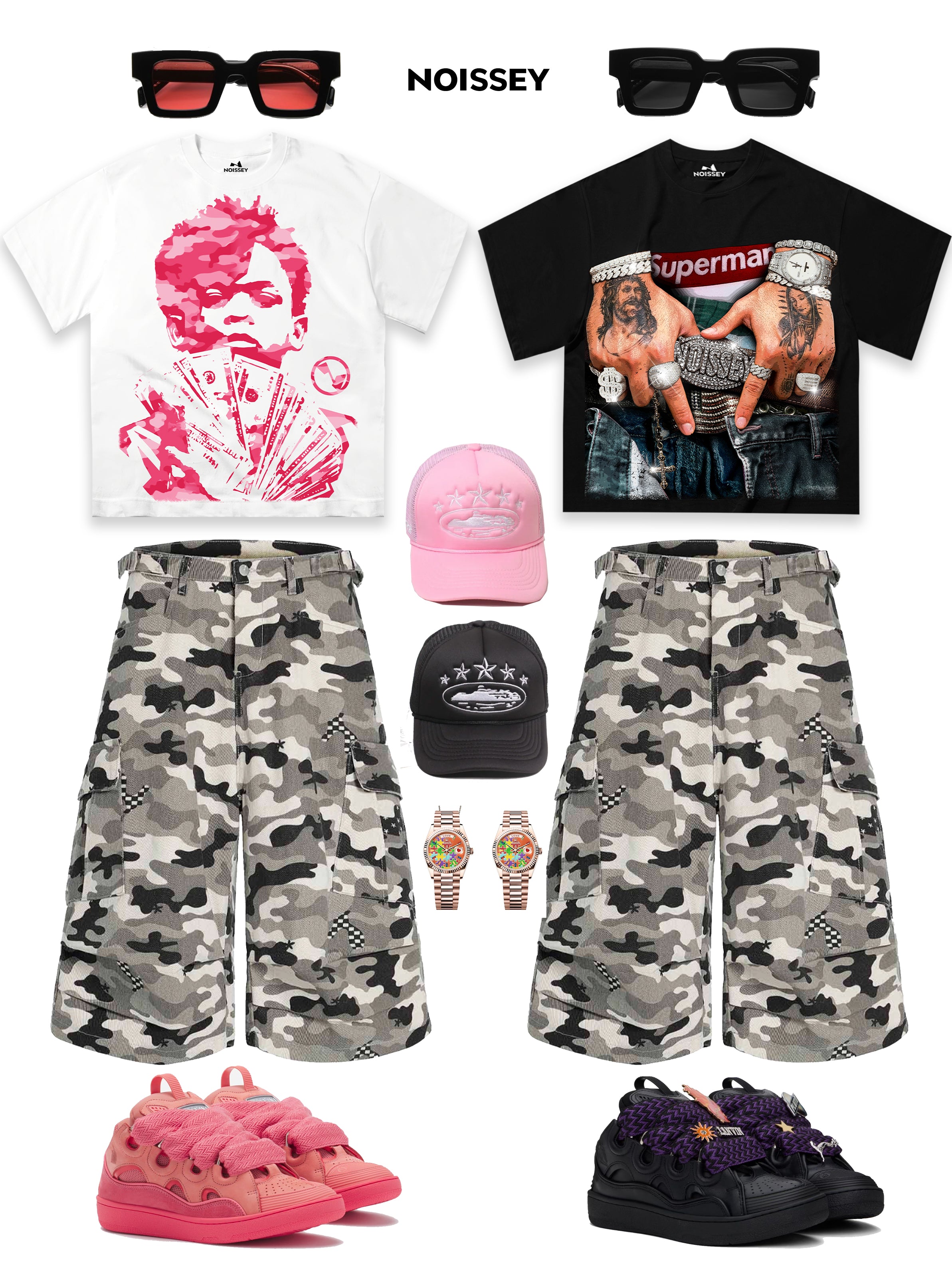 FLEX THE BUCKLE Black Boxy Print Oversized T-Shirt