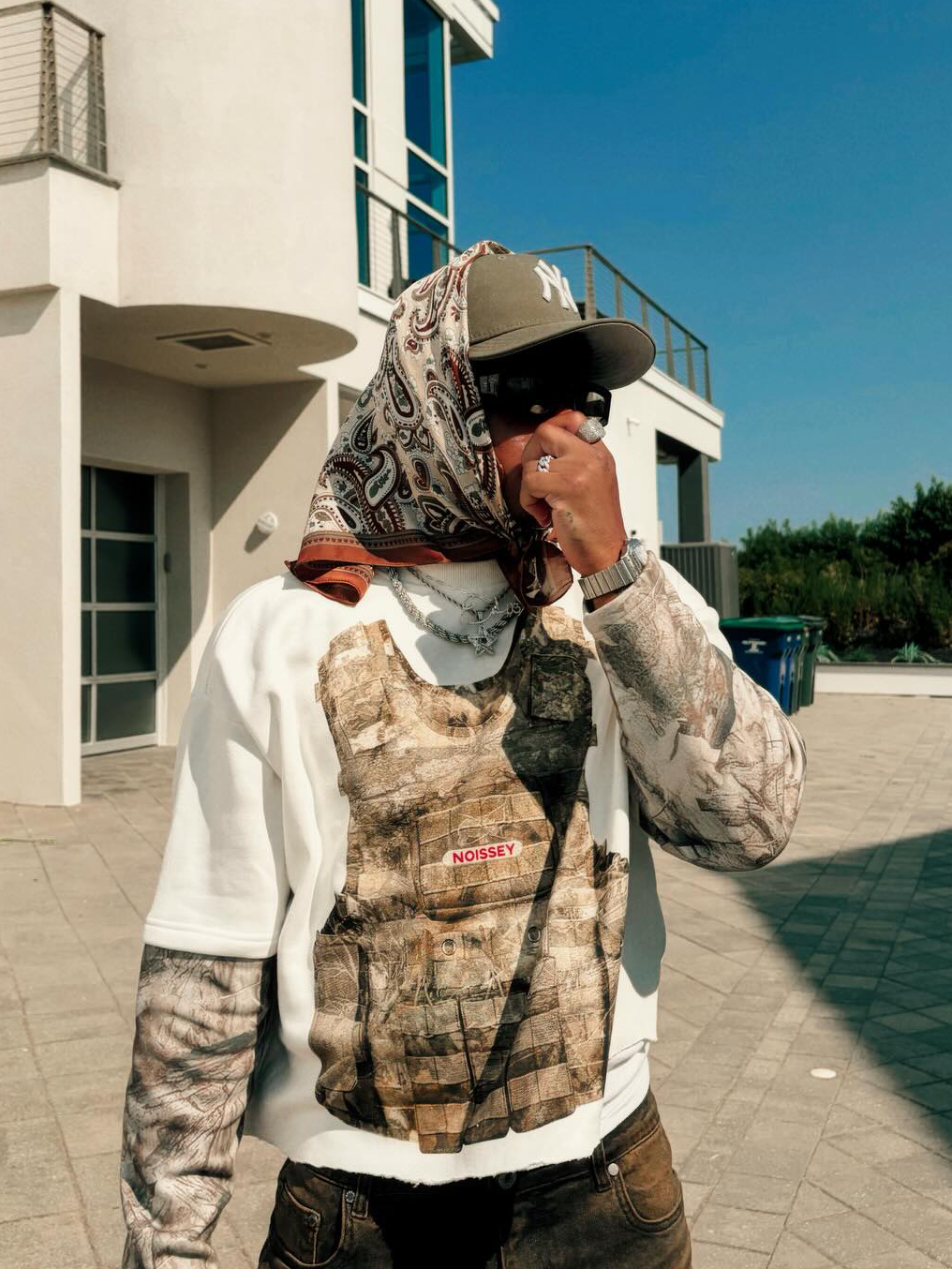 Real tree Bulletproof Vest Print Tree-Pattern Long Sleeve