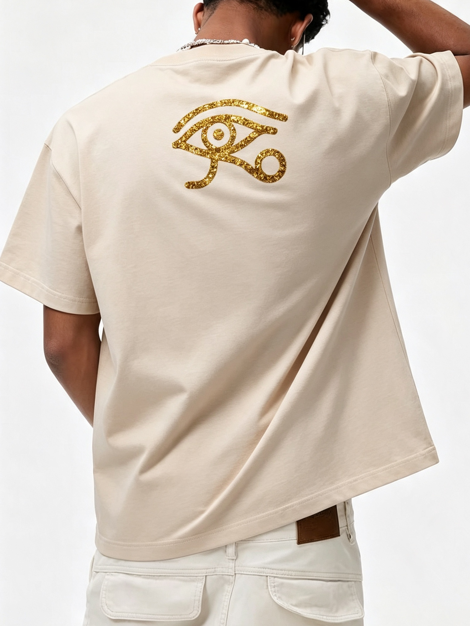 NOISSEY "Pharaoh's Legacy" King Tutankhamun Golden Ankh Eye of Horus Oversized Tee