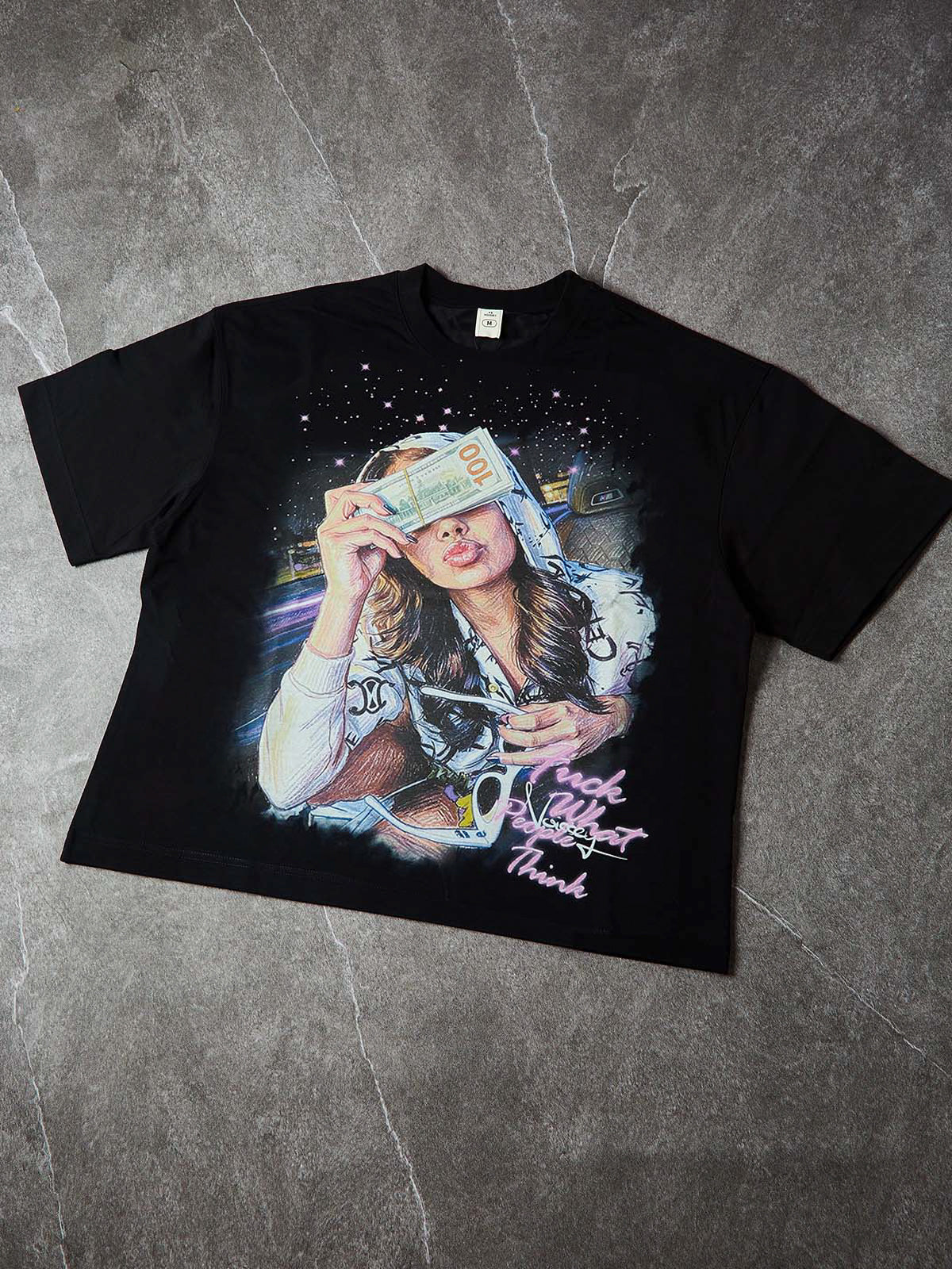 NOISSEY ""Starlight Noir" Neon Lady Art Print Boxy Tee