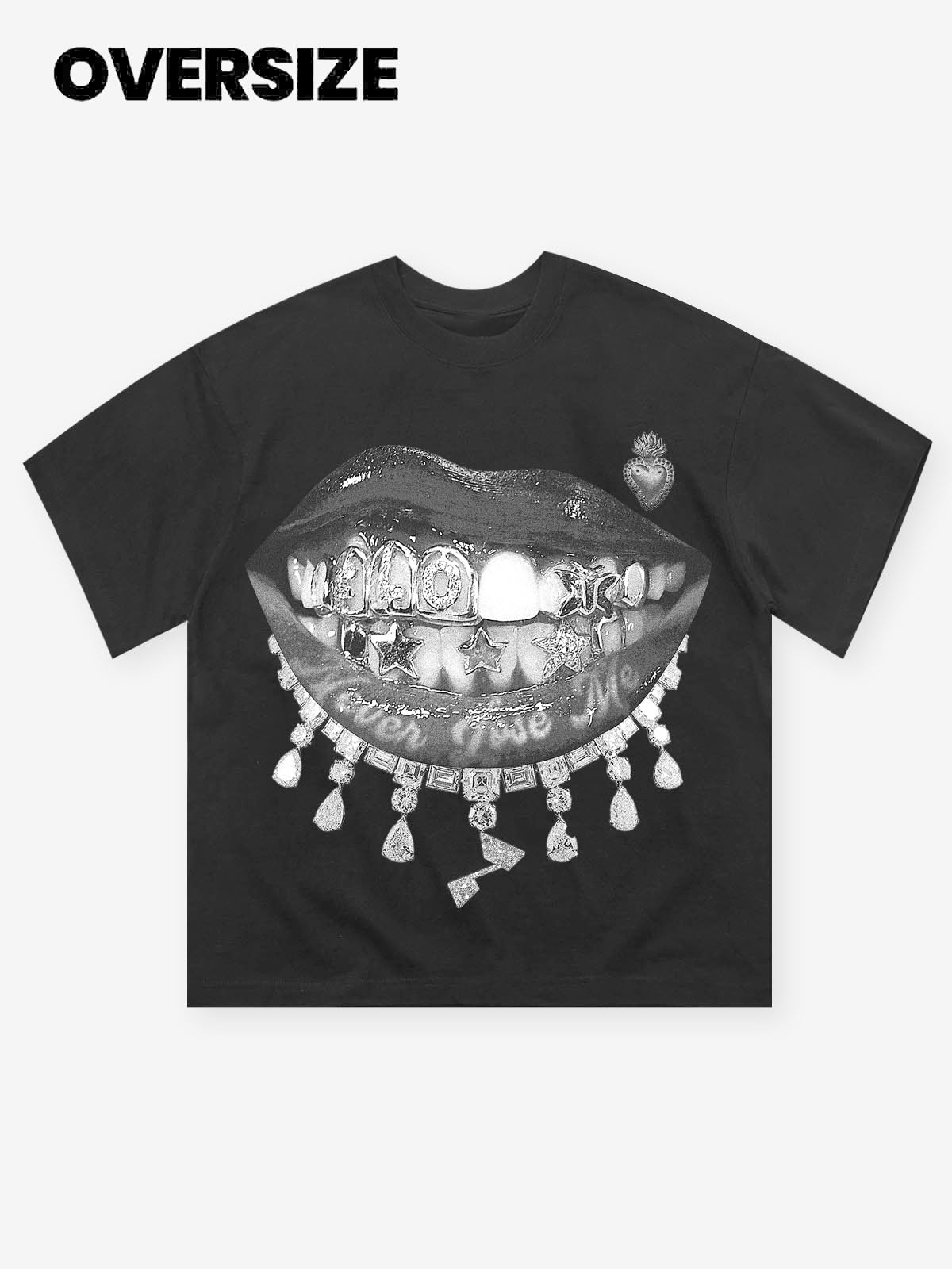 Glinting Grills & Diamonds Necklace T-Shirt