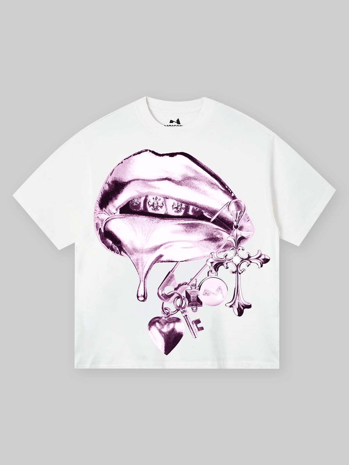 Luminescent Keychain Lip Print T-Shirt