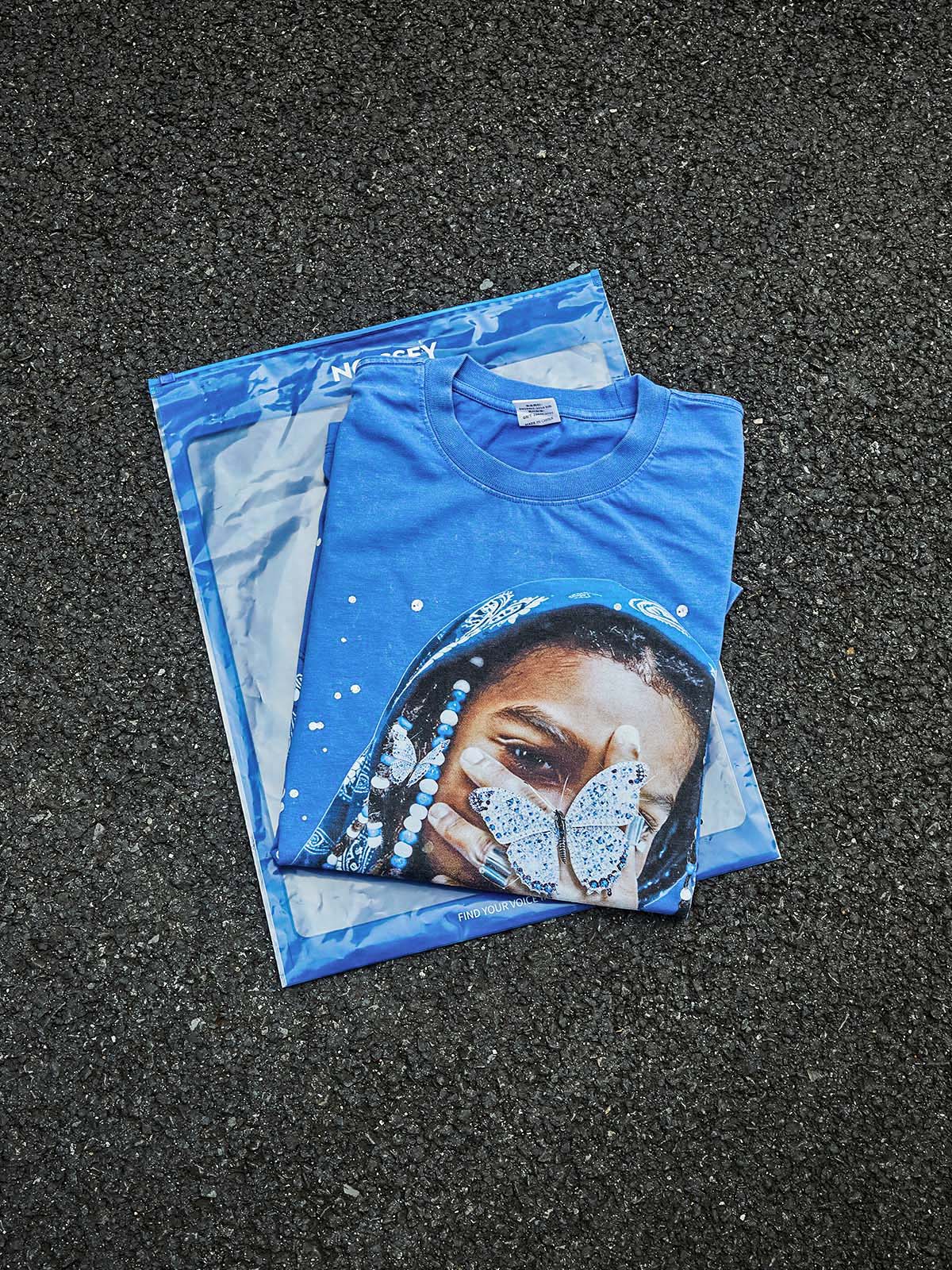 NOISSEY Child with Paisley Bandana Washed Art Print Oversized Graphic T-shirt