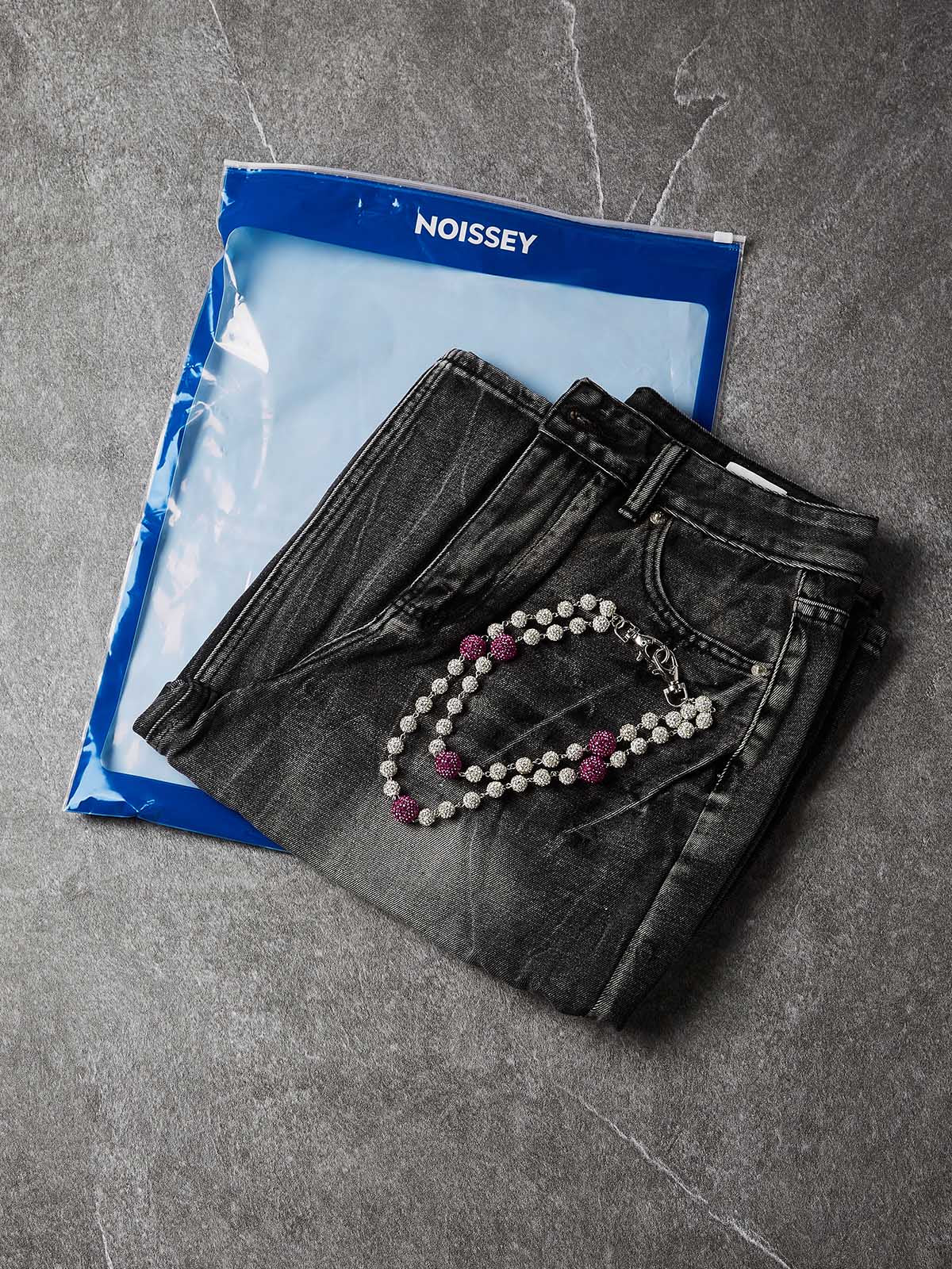 NOISSEY Wash Black Denim Shorts - DIY Chain Combo