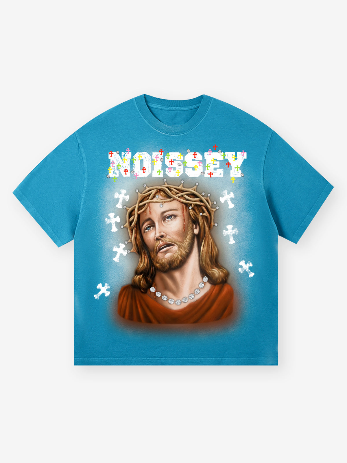 BOUNCE BACK© Jesus Art Painting Washed Heavyweight Print T-shirt