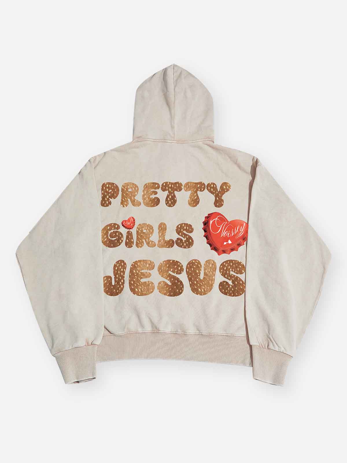 i love jesus sologan Gold bottle cap printed hoodie