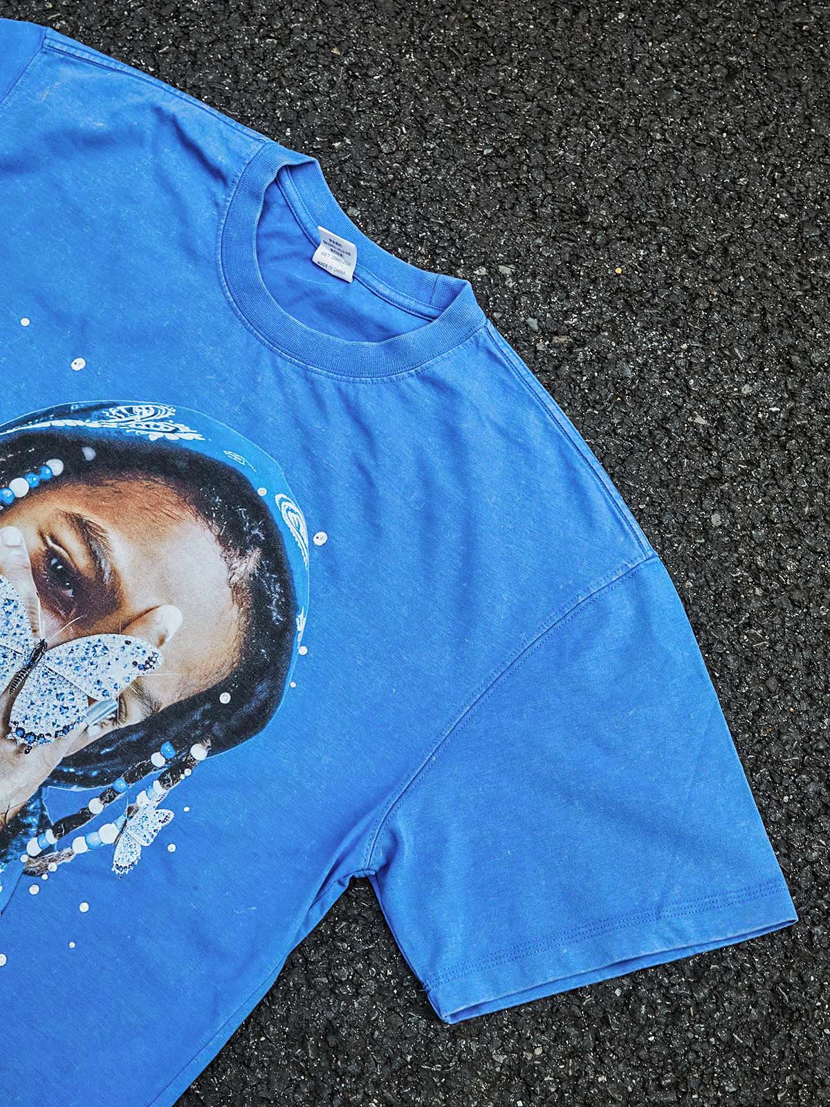 NOISSEY Child with Paisley Bandana Washed Art Print Oversized Graphic T-shirt