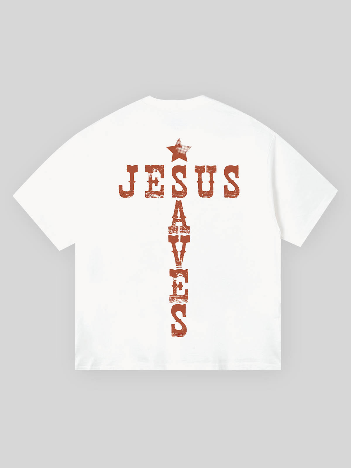 JESUS SAVES Print T-shirt