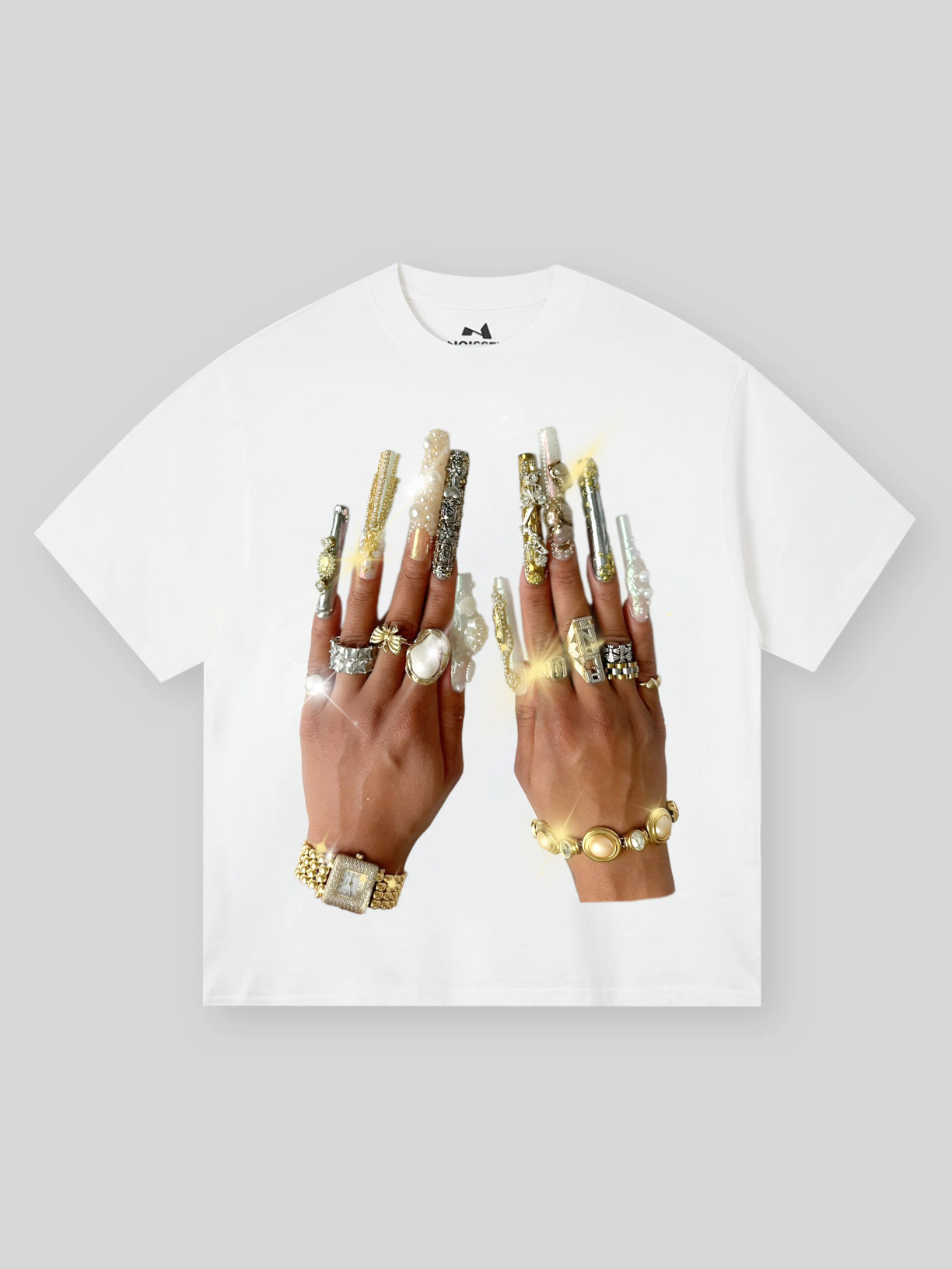 BOUNCE BACK© Golden Pearl Nail Art Print T-shirt