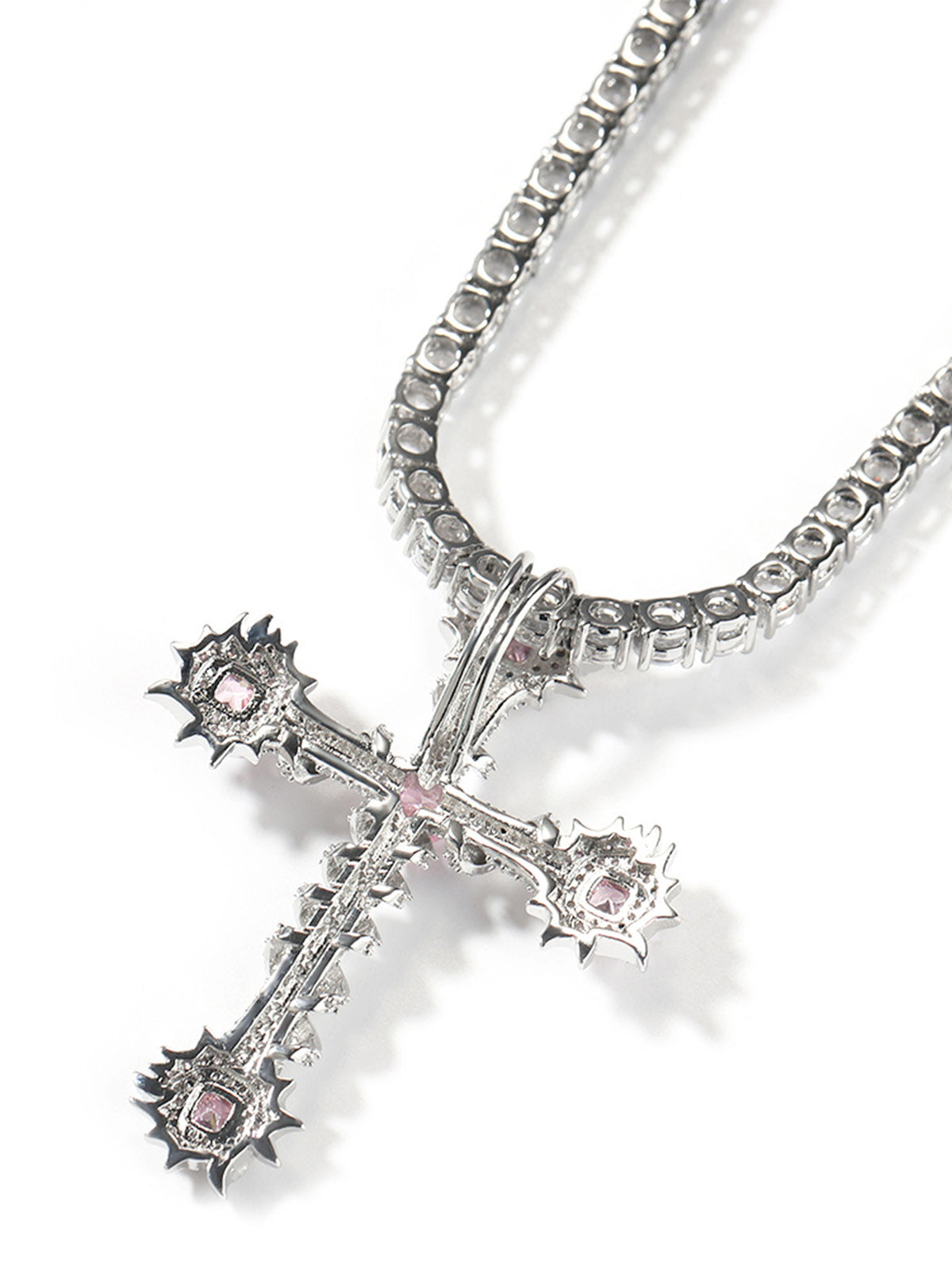 Collier Croix en diamant violet