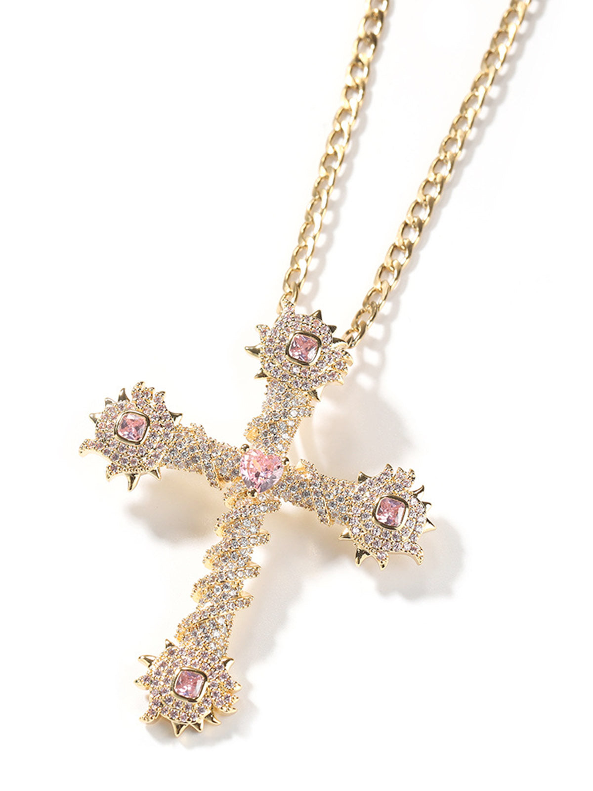 Collier Croix en diamant violet