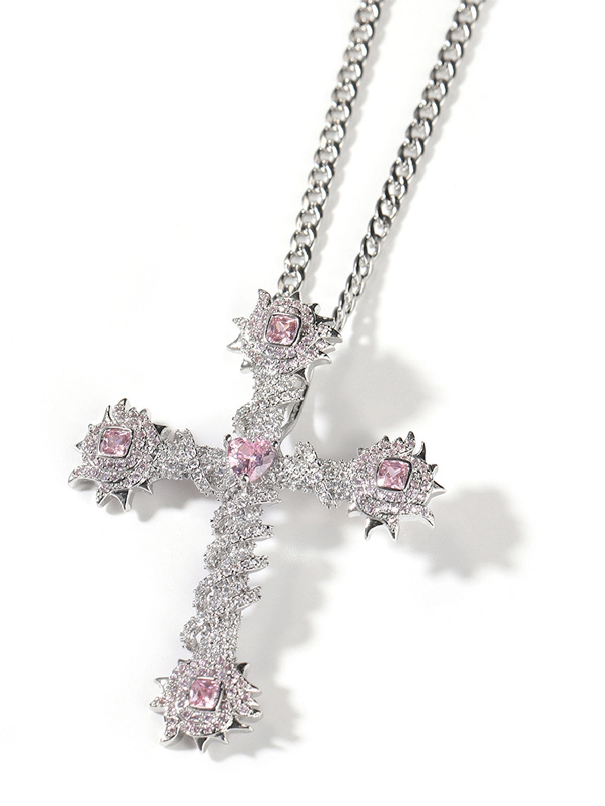 Cross Purple Diamond Necklace