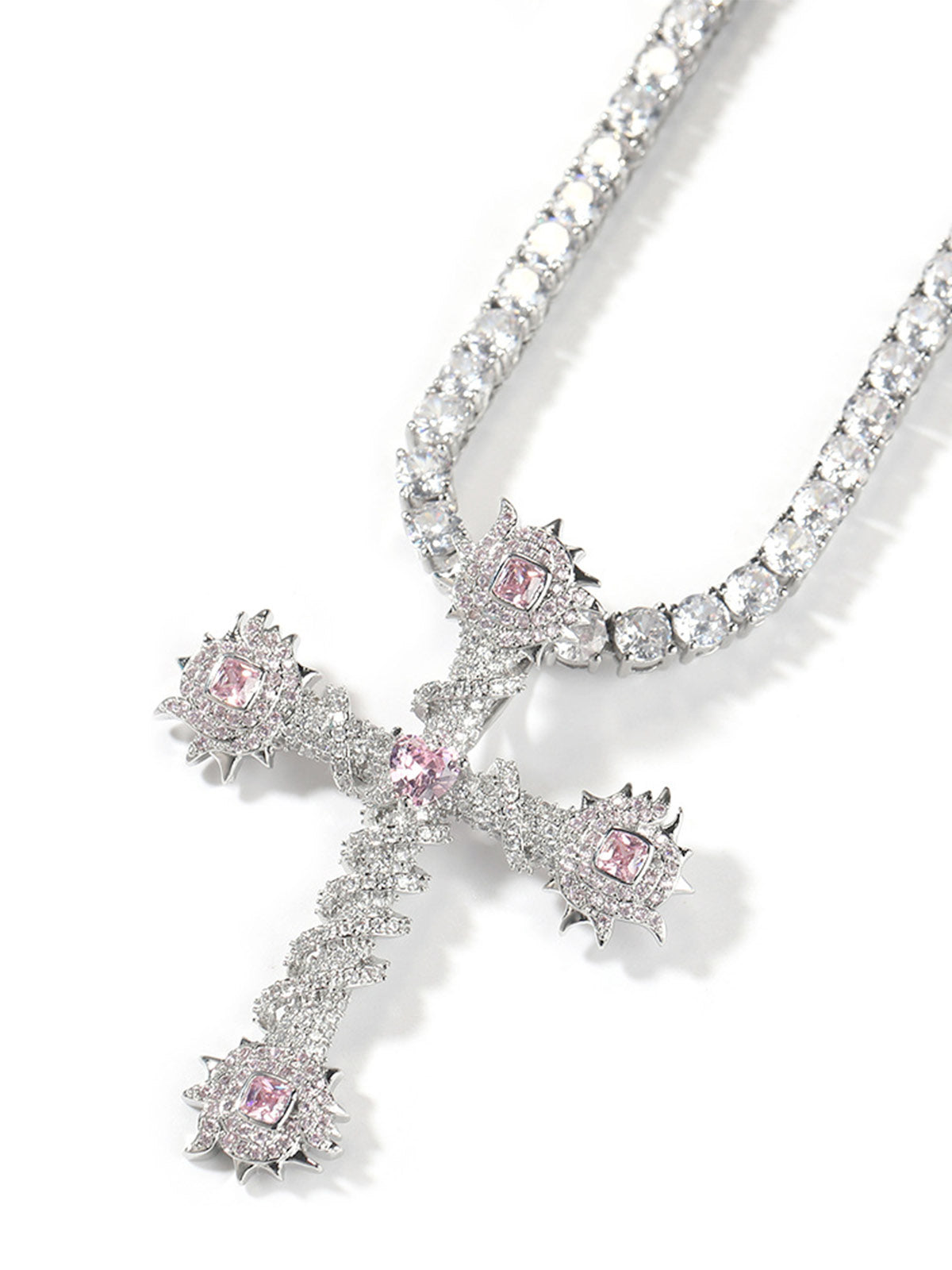 Cross Purple Diamond Necklace