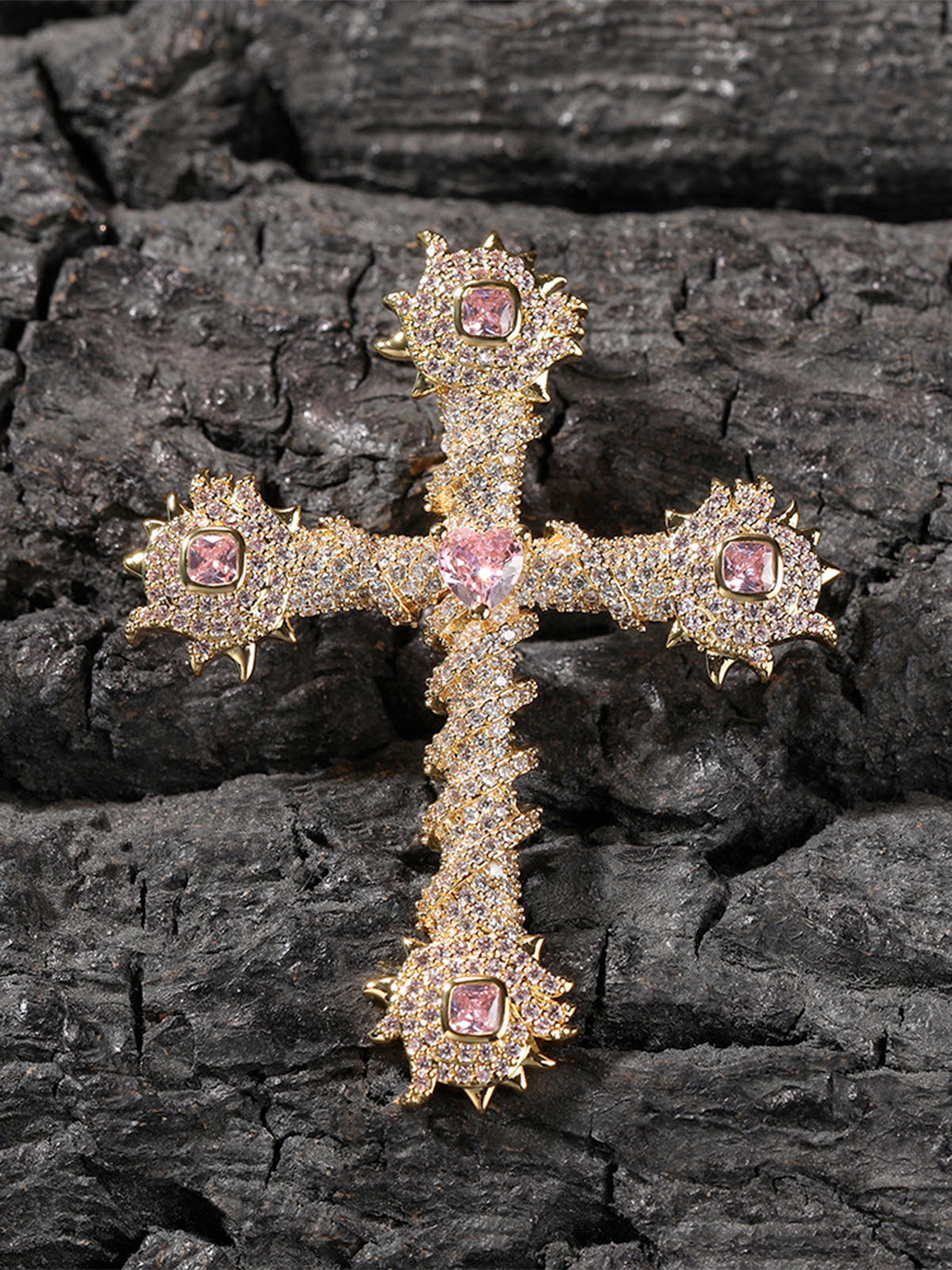 Cross Purple Diamond Necklace