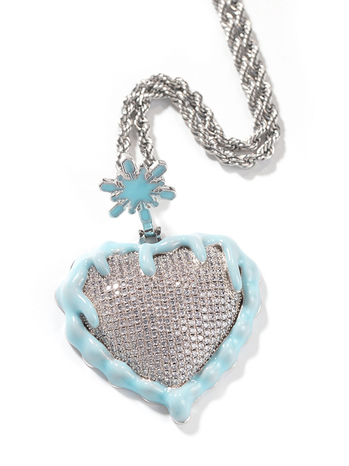 Ice & Fire Heart-Shaped Crystal Pendant Necklace