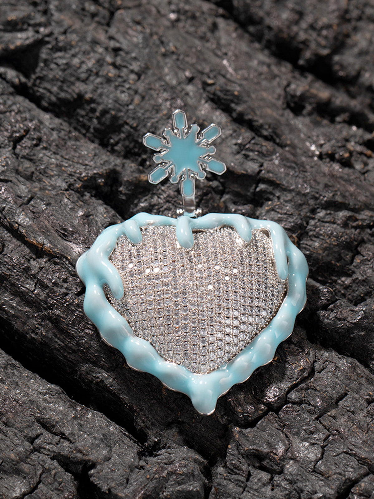 Ice & Fire Heart-Shaped Crystal Pendant Necklace