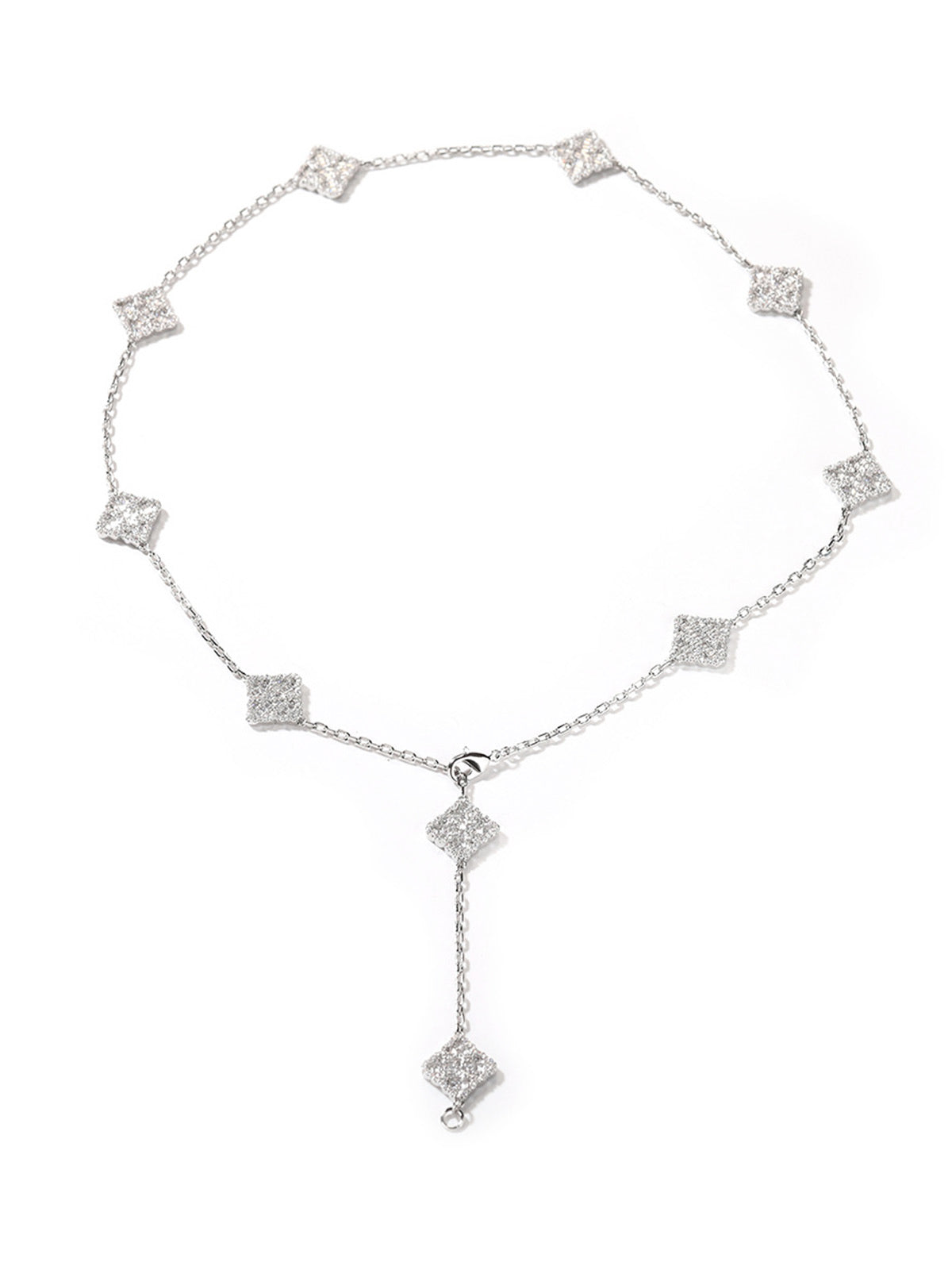 Collier pendentif de luxe en diamant avec trèfle à quatre feuilles