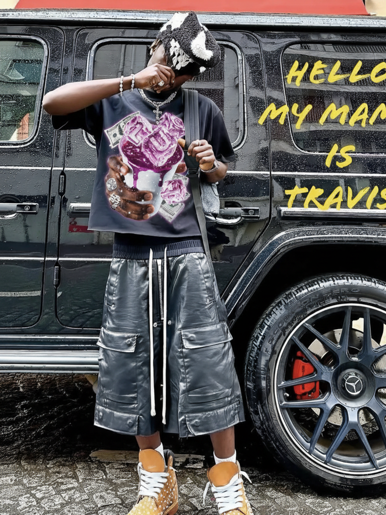 NOISSEY "Frozen Cash" Double Cup Ice-Block Money Graphic Boxy Tee