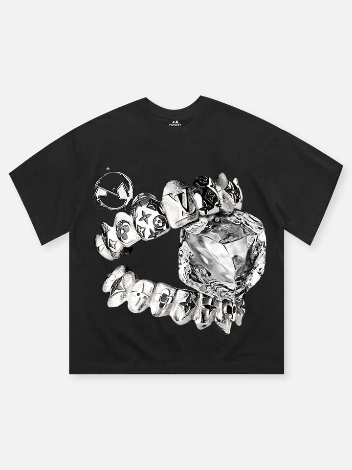 Liquid Metal Teeth and Ice Cube Art Print T-shirt