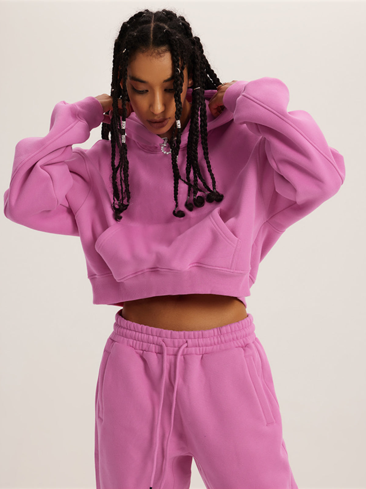 Laughing Black Girl Print Cropped Fit Women’s Hoodie