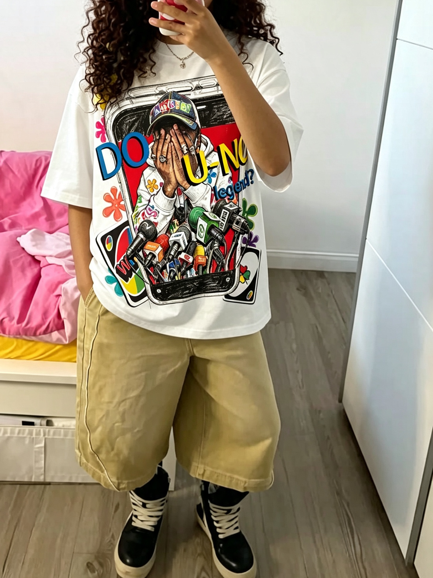 T-shirt NOISSEY con grafica graffiti “DO U-NO legend?” - Nero / Bianco sporco