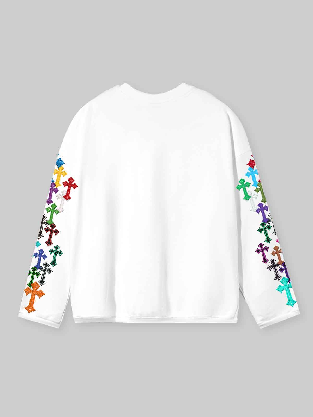 NOISSEY Hip-Hop Trucker Hat &amp; Gem Cross Graphic Long Sleeve Sweatshirt - Two Colors