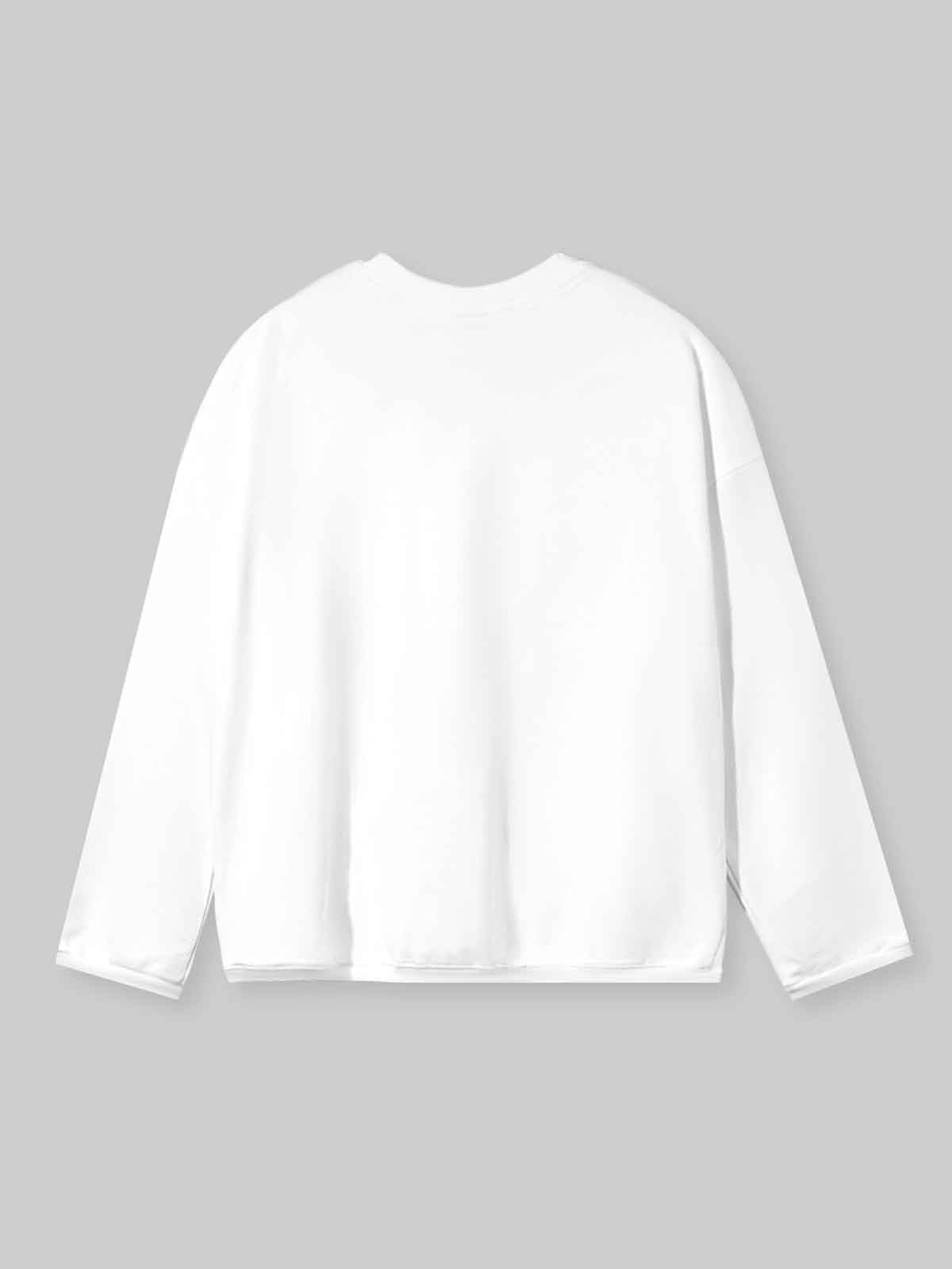 NOISSEY Y2K Vintage Grillz Lips & Star Collage Long-Sleeve Sweatshirt - Pure White