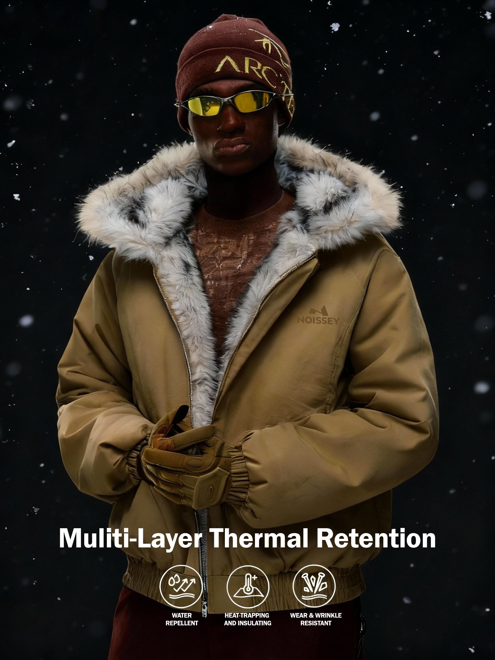 Windproof and Water-repellent Hooded Warm Jacket