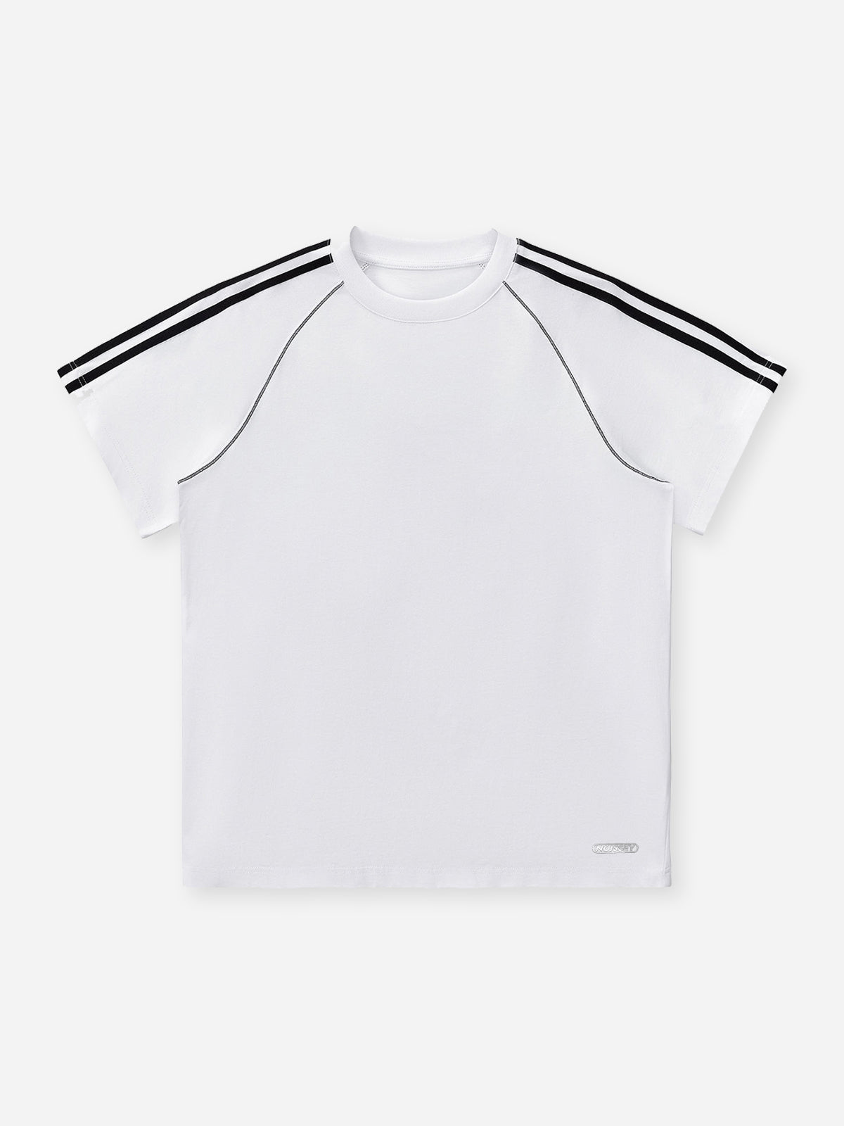 Color-block Stitched Pure Cotton T-shirt