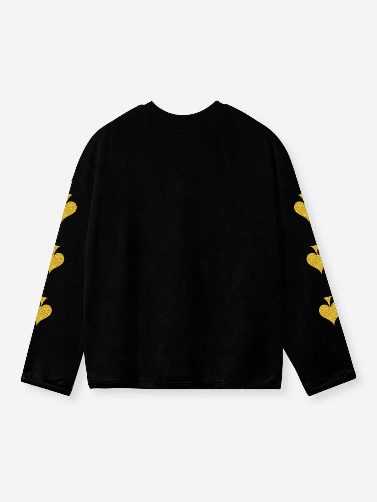 NOISSEY "Spade King" Money Child Poker Card Graphic Heavyweight Long-Sleeve Sweatshirt