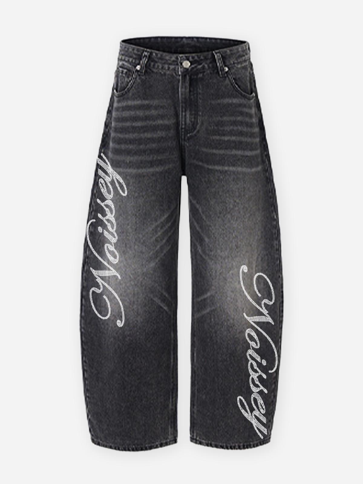 NOISSEY American Vintage Whiskered Curved-Leg Denim Jeans - Mud Blue / Washed Black / Light Blue