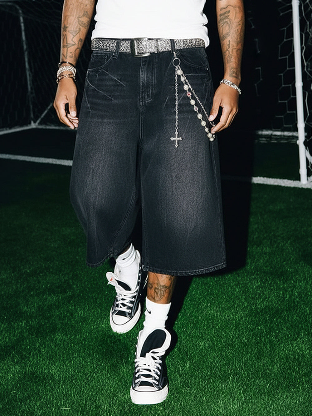 NOISSEY Archival Washed Denim Shorts — Chain Edition