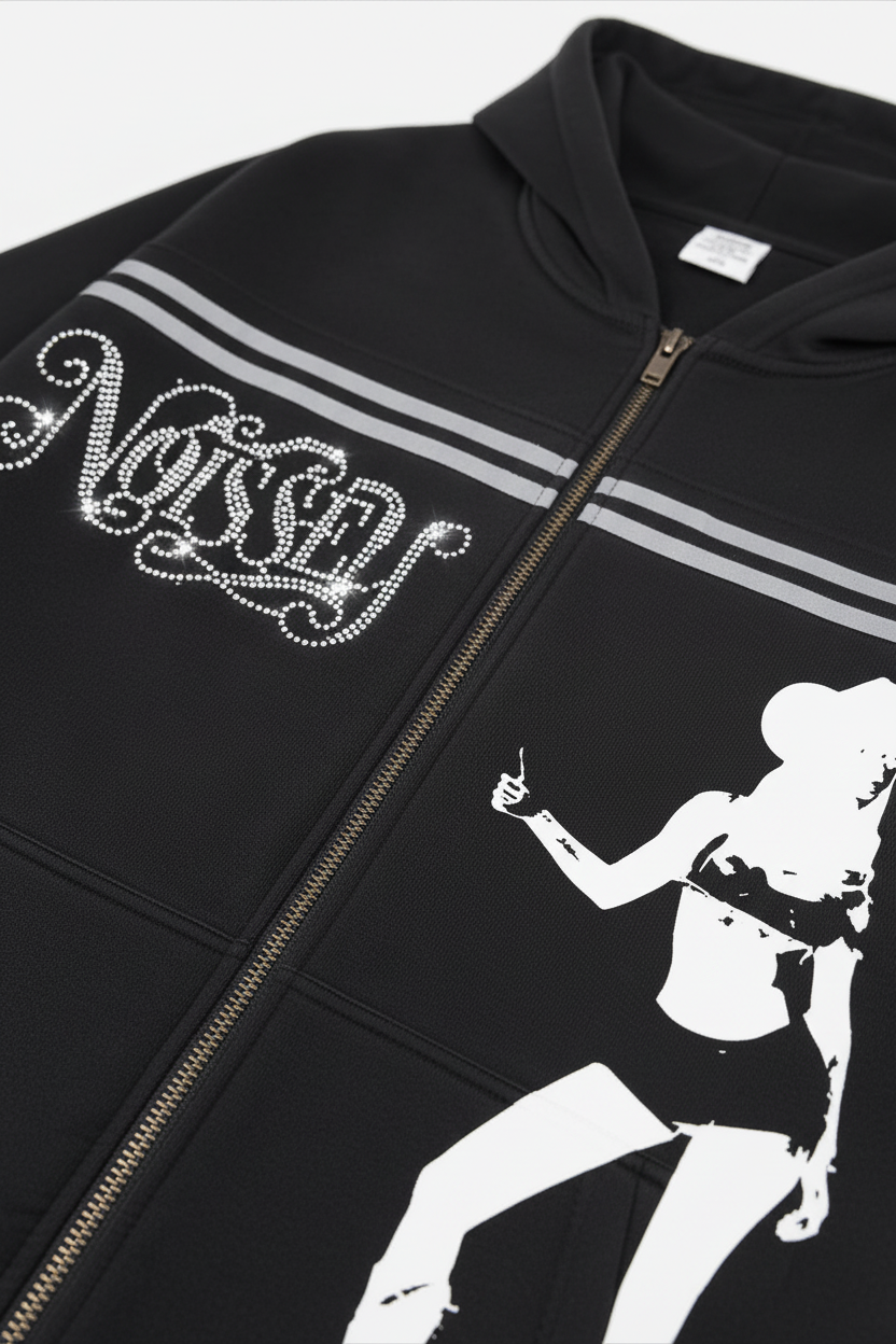 黑色卫衣细节图1