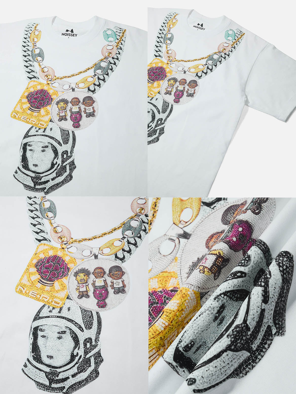 Memory-Carrying Rapper Necklace Printed T-shirt