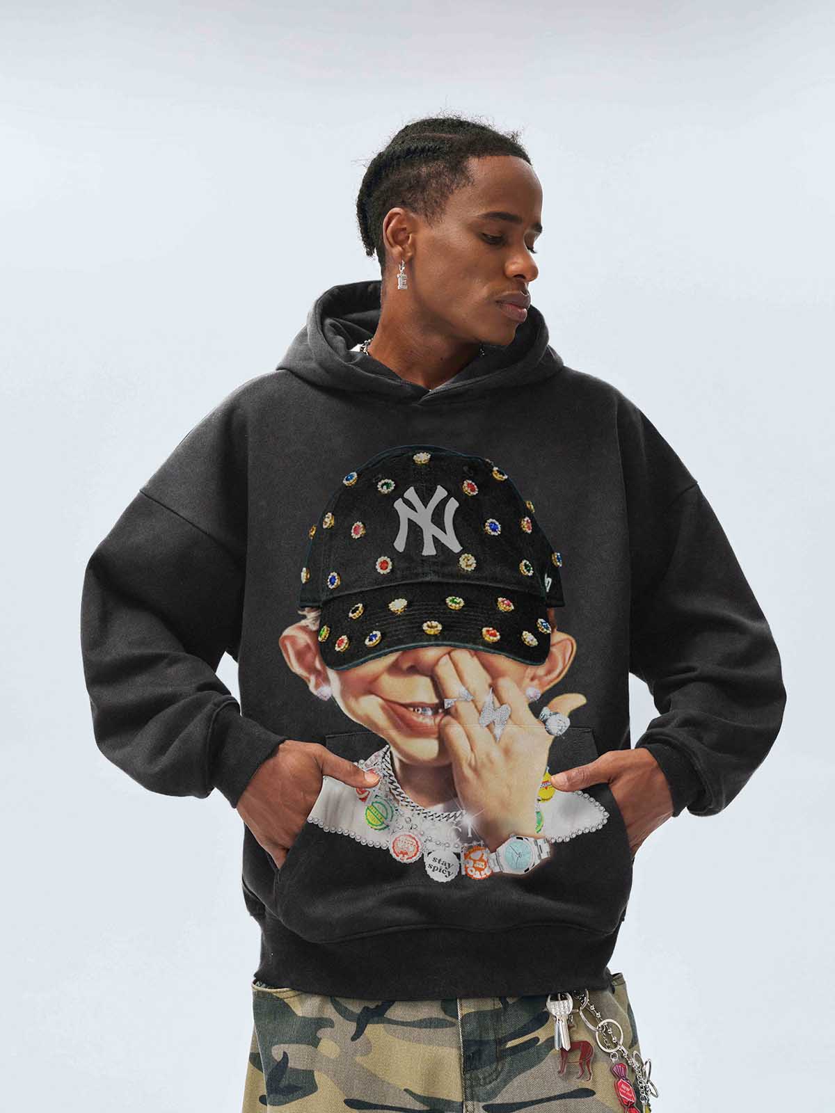 High quality Bad Boy Trendy Hip-Hop Personalized Print Hoodie