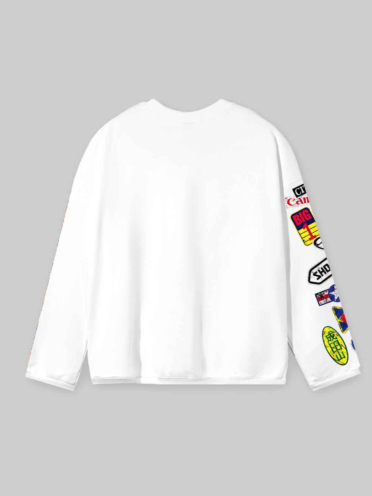 NOISSEY Red Racer Urban Scene Graphic Long Sleeve  - White
