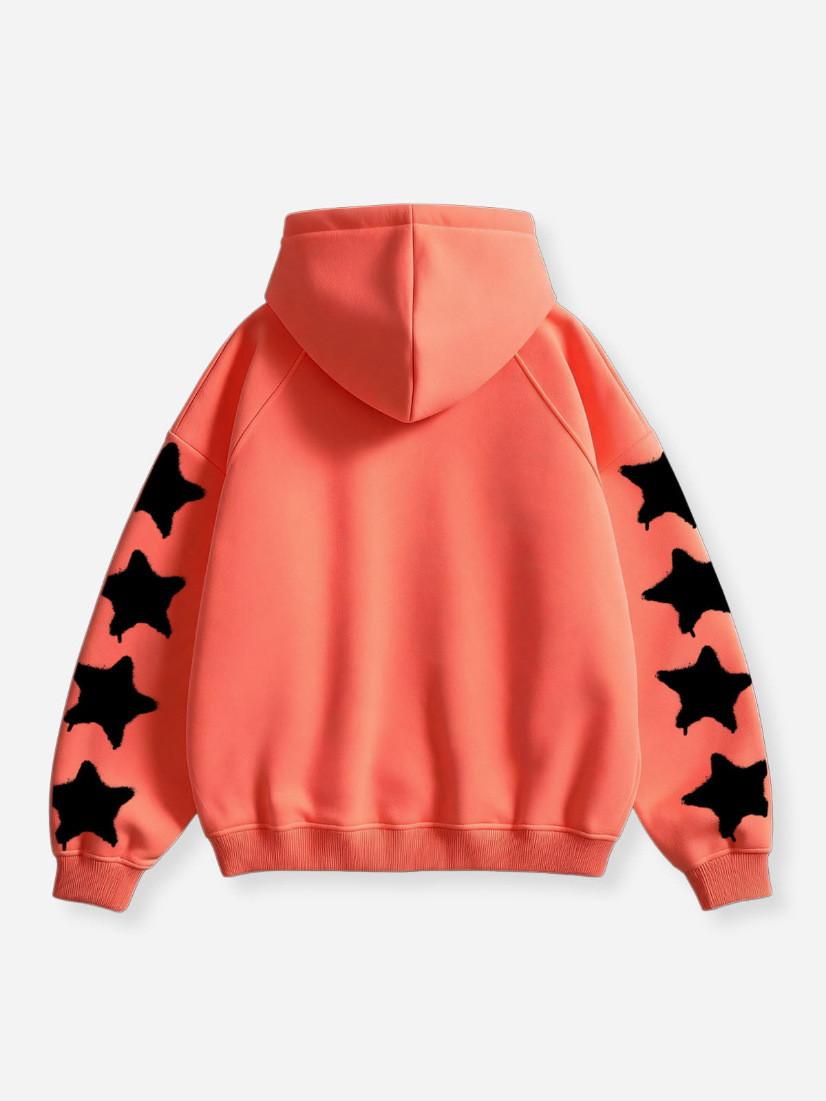 NOISSEY Graffiti Star Black Diamond Grillz Lips Full-Zip Hoodie - Vibrant Orange