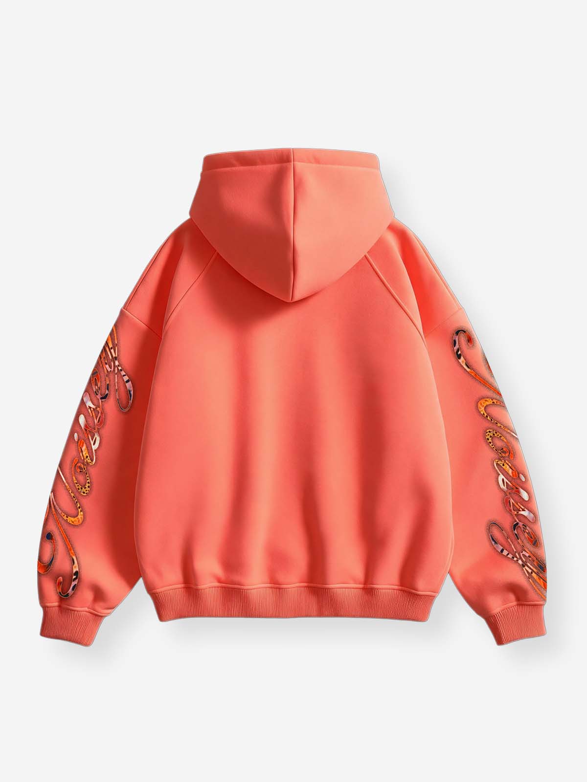 NOISSEY Leopard Flame Lips Orange Zip-Up Hoodie - Streetwear Hoodie
