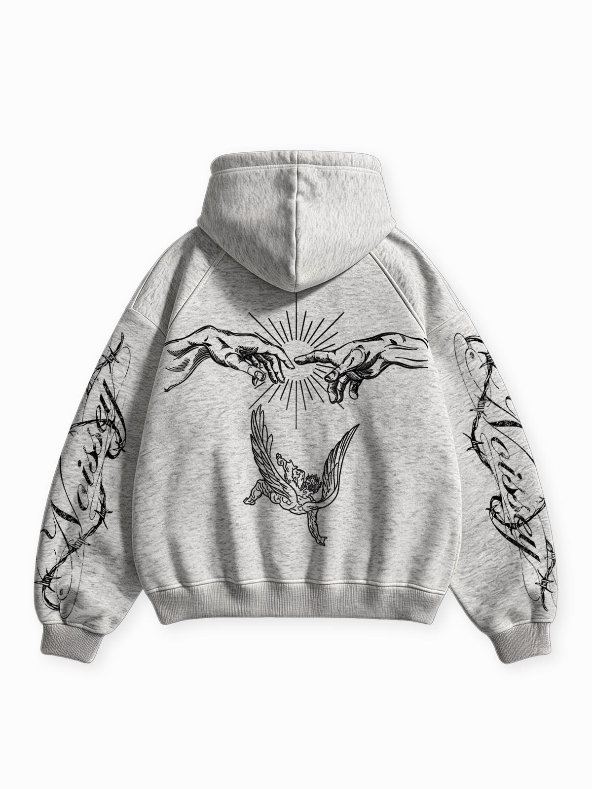 NOISSEY "Angel Religion" Vintage Grey Full-Zip Hoodie