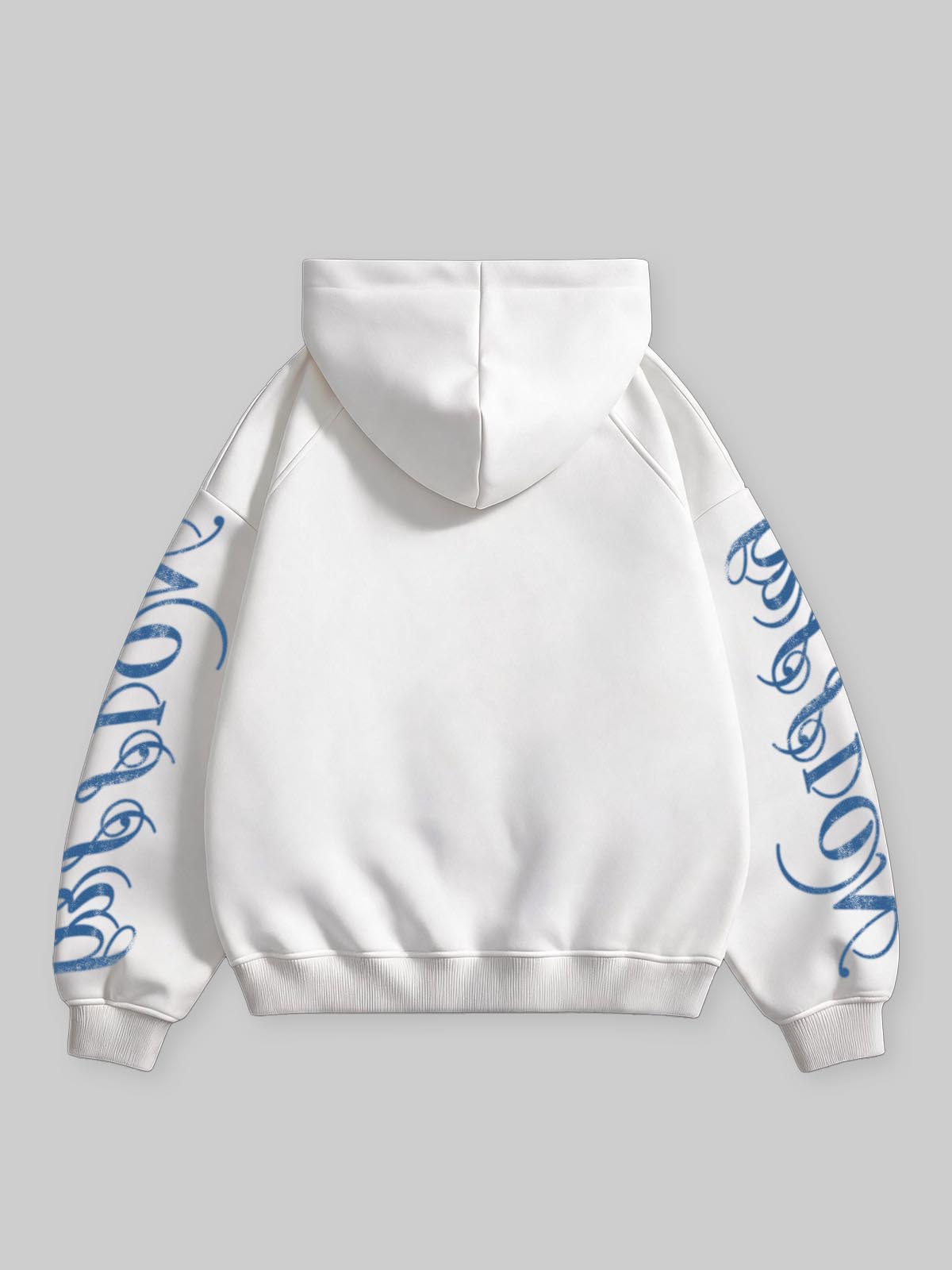 NOISSEY "Blue Braid" Iconic Floral Hair Art Zip-Up Hoodie - White