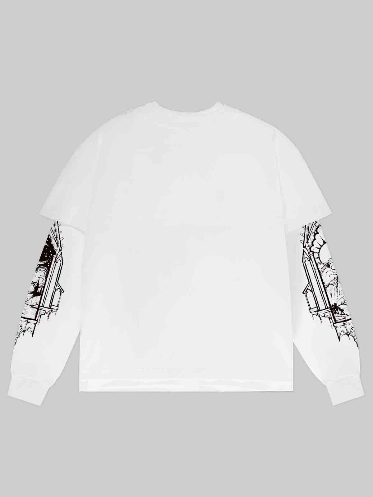 Knight's Sword Stained Glass Black & White Print Long Sleeve Set