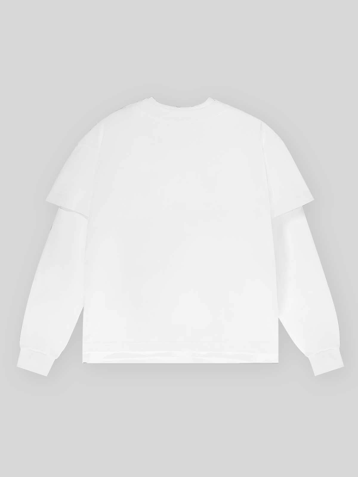 Artistic Figure & Flame Print Two-Piece Long-Sleeve T-Shirt