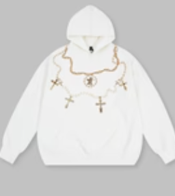 BOUNCE BACK© Gold Foil Print Trendy Necklace 500g Hoodie