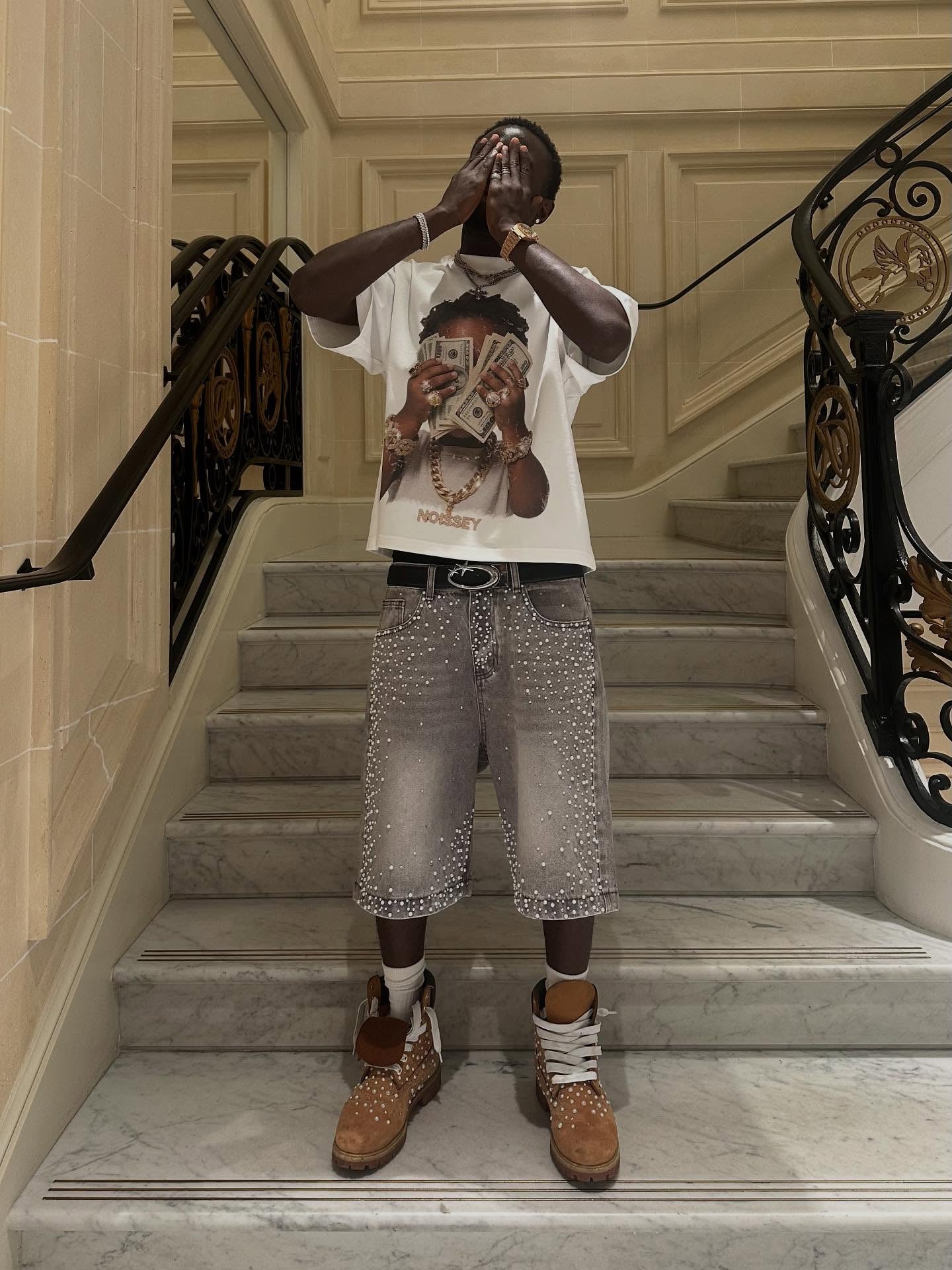 NOISSEY "Rich Forever" Boxy Heavyweight Cooling Tee - White