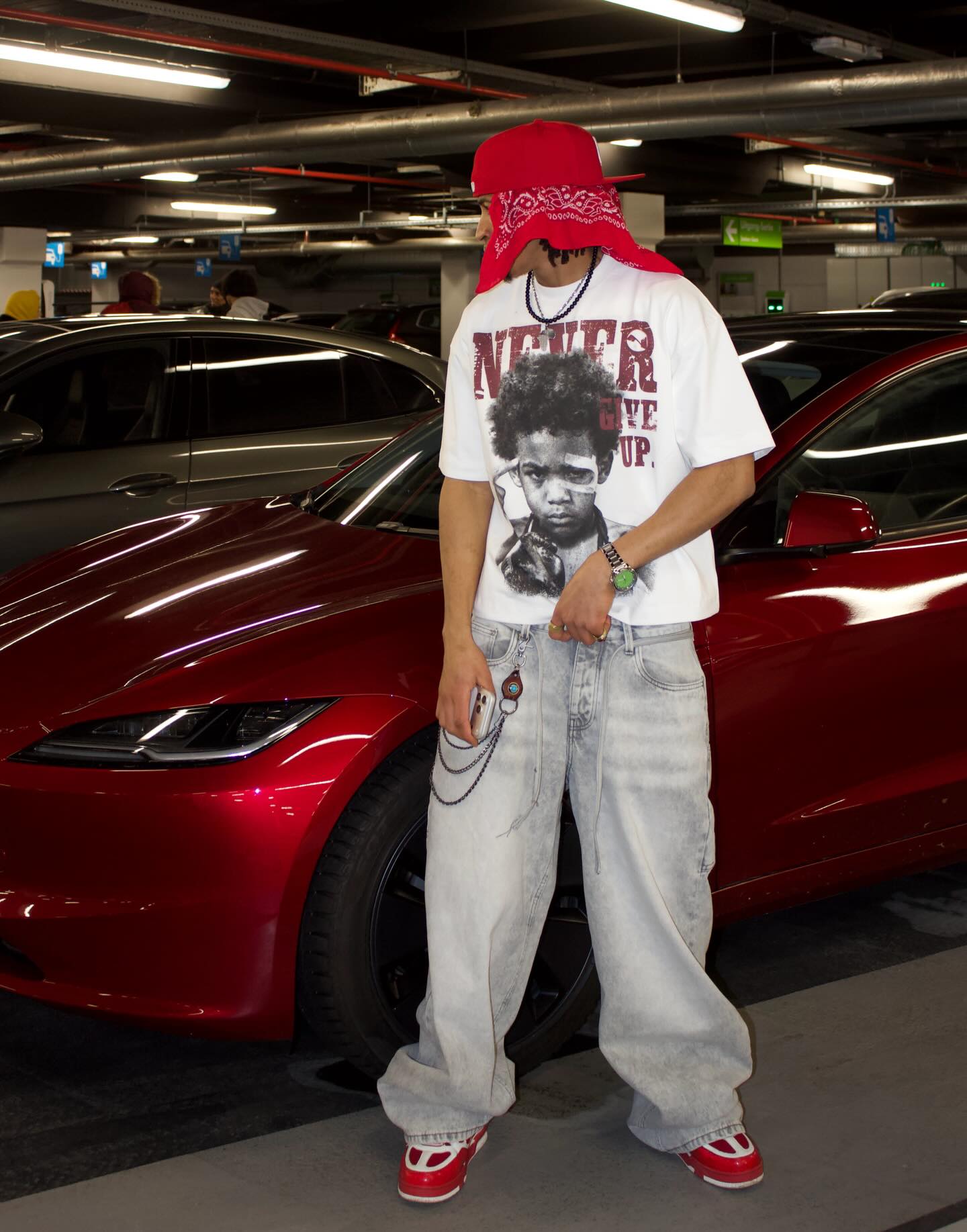 NOISSEY "Never Give Up" Boxing Portrait Cooling Boxy Tee